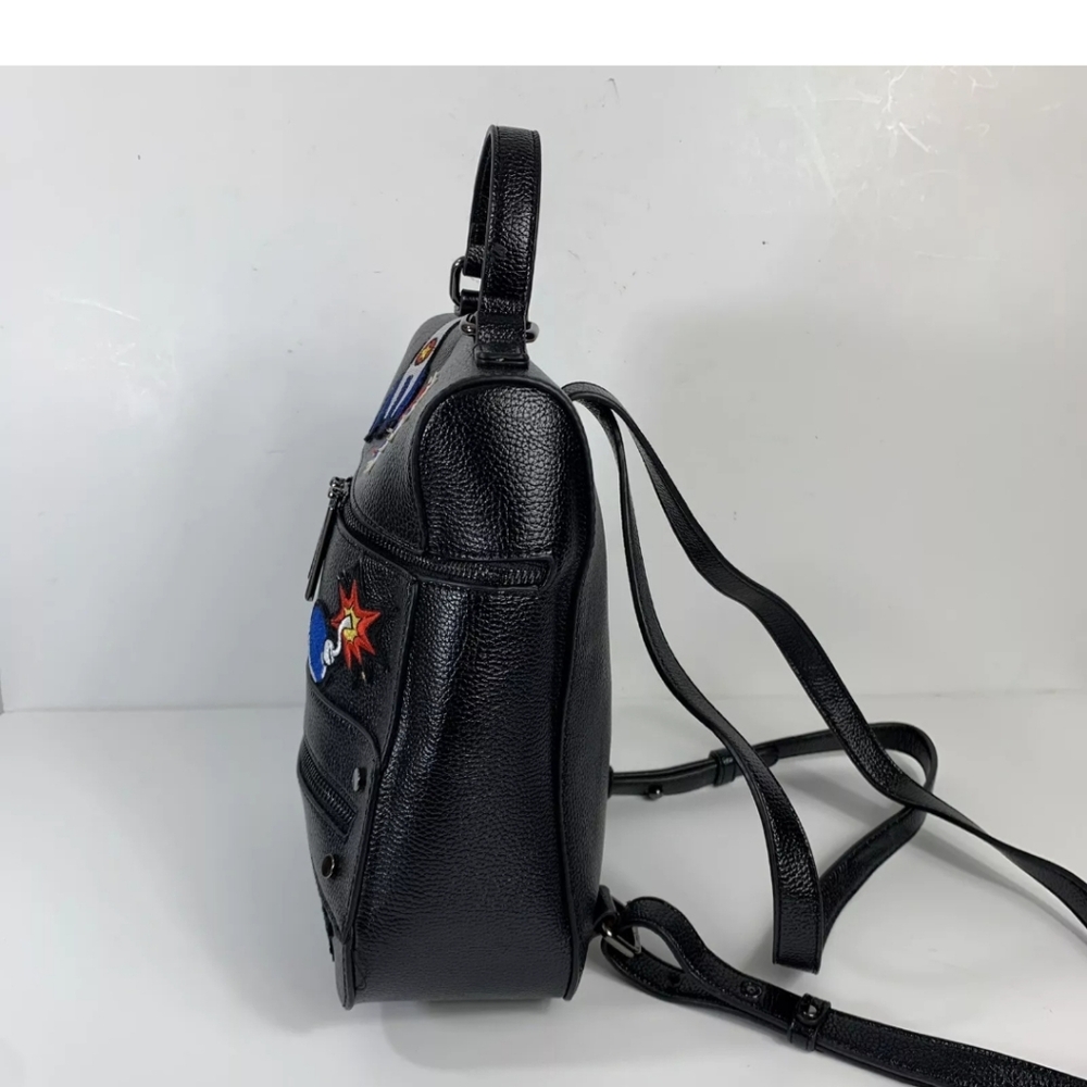 Dream Control Retro Patchwork Mini Backpack In Black - Picture 3 of 15